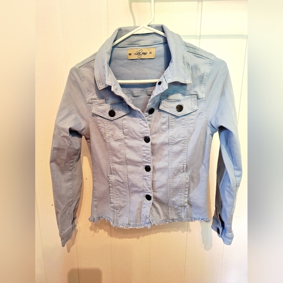 Lily Jackets & Blazers - NWOT Lola Jeans Sky Blue Jean Jacket Size XS